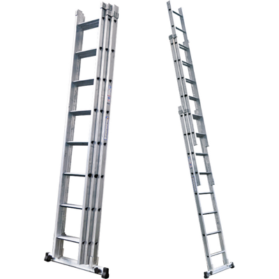 S.T.P. Tria 3TR A10100133405, 3x13 gradini, 10.05 m - Scala a sfilo in alluminio - Altezza stimata operativa 11.05 m S.T.P. Tria 3TR A10100133405, 3x13 gradini, 10.05 m - Scala a sfilo in alluminio - Altezza stimata operativa 11.05 m