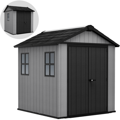 Keter Newton plus 757/775 grigia - Casetta da giardino - Con finestre - 230x223.8x246 cm Keter Newton plus 757/775 grigia - Casetta da giardino - Con finestre - 230x223.8x246 cm