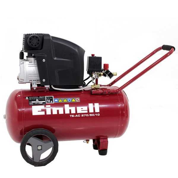 einhell te-ac 270/50/10 - compressore aria elettrico carrellato - motore 2.5 hp - 50 lt aria compressa