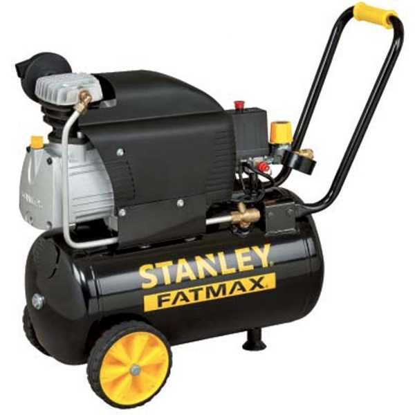 stanley fatmax d211/8/24s - compressore elettrico carrellato - motore 2 hp - 24 lt - aria compressa