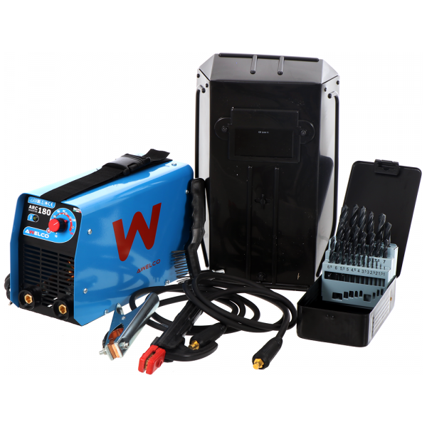 saldatrice a inverter a elettrodo mma awelco arc 180  - con kit mma - ciclo 30%@160a