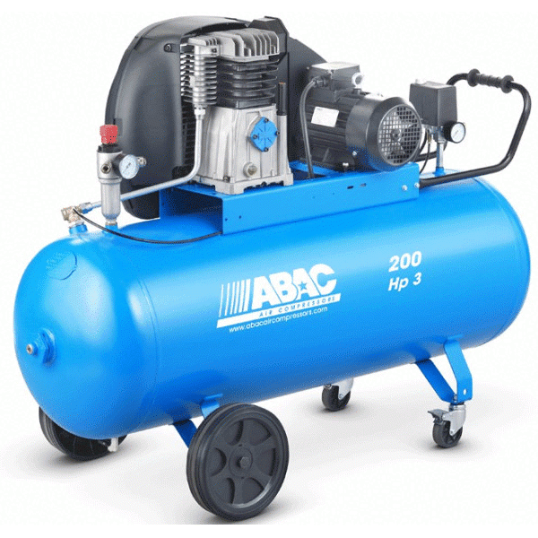 abac a39b/ 200 ct3 pro v400 - compressore aria trifase a cinghia - serbatoio da 200 litri