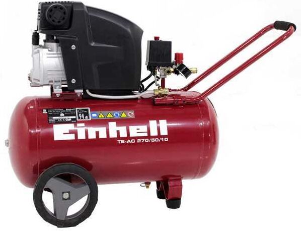 einhell te-ac 270/50/10 - compressore aria elettrico carrellato - motore 2.5 hp - 50 lt aria compressa