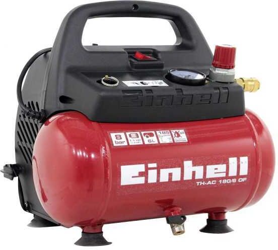 einhell th-ac 190/6 of - compressore aria elettrico compatto portatile - motore 1.5 hp - 6 lt