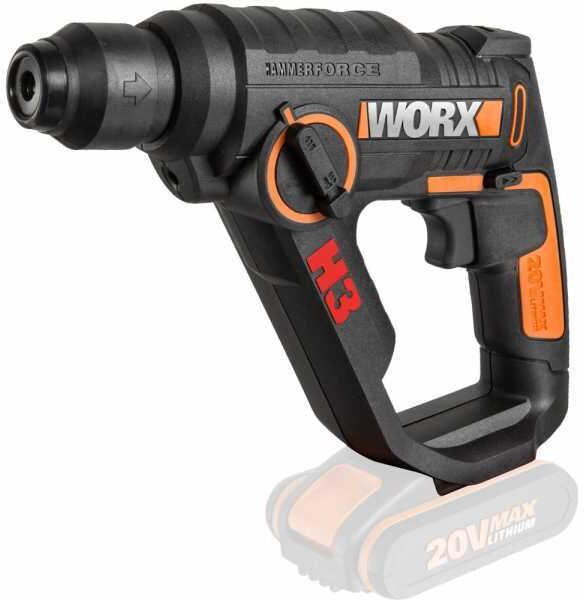 trapano, avvitatore, martello pneumatico 20v worx wx390.9 - prodotto 3 in 1 - senza batterie e caricabatterie