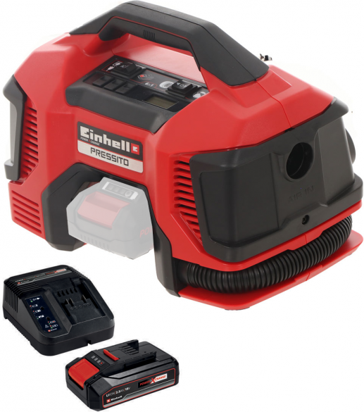 einhell pressito te-ac 18/11 liac - compressore aria a batteria compatto portatile - 2.5ah 18v