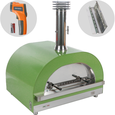 Clementi Gold - Forno a legna per pizza da esterno - Camera di cottura 80 x 60 - 4 pizze - Verde Clementi Gold - Forno a legna per pizza da esterno - Camera di cottura 80 x 60 - 4 pizze - Verde