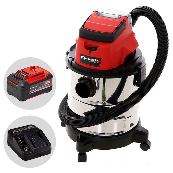 Einhell TC-VC 18/20 Li - Aspirasolidi e liquidi a batteria - 18V 5.2Ah