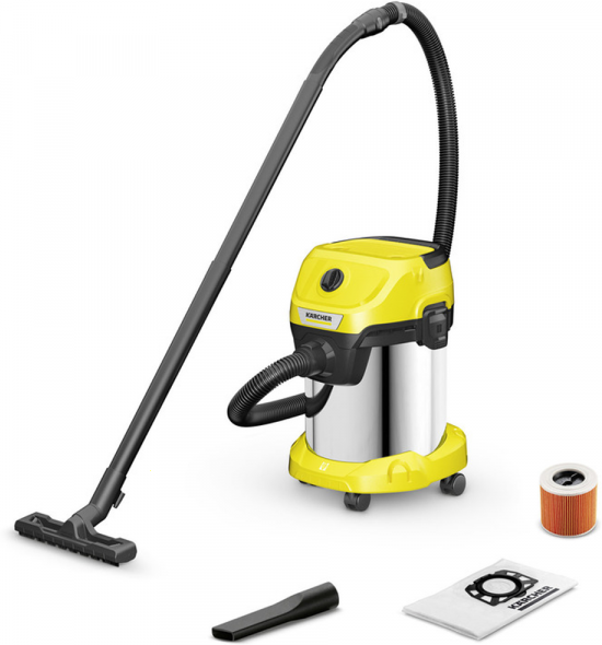 karcher wd 3 s v-17/4/20 - bidone aspiratutto - acciaio inox - 17 litri