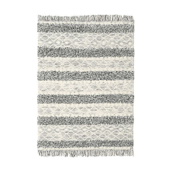 rugvista tappeto bianco/nero kelim berber ibiza 160x230 tessuto a mano monocolore lana