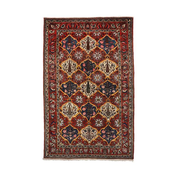 annodato a mano. provenienza: persia / iran tappeto persiano bakhtiar collectible 152x240 rosso scuro/nero (lana, persia/iran)