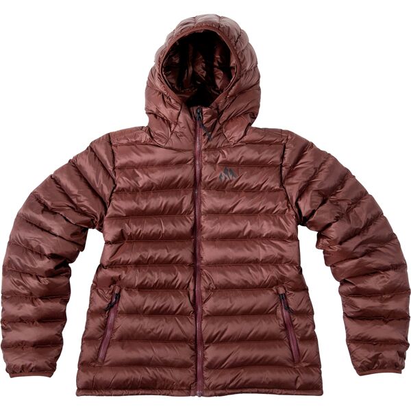 jones re up down puffy hoody wmn vulcan red m