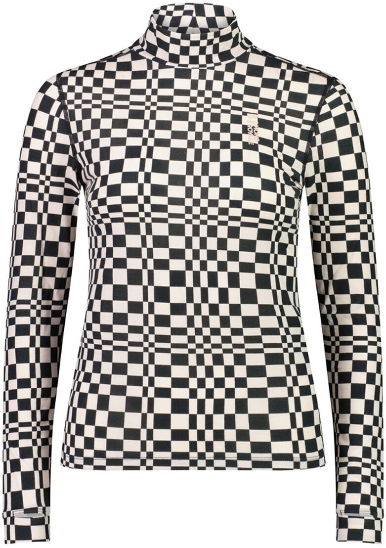 MONS ROYALE CASCADE MERINO FLEX 200 MOCK NECK LS AOK CHECKERS M