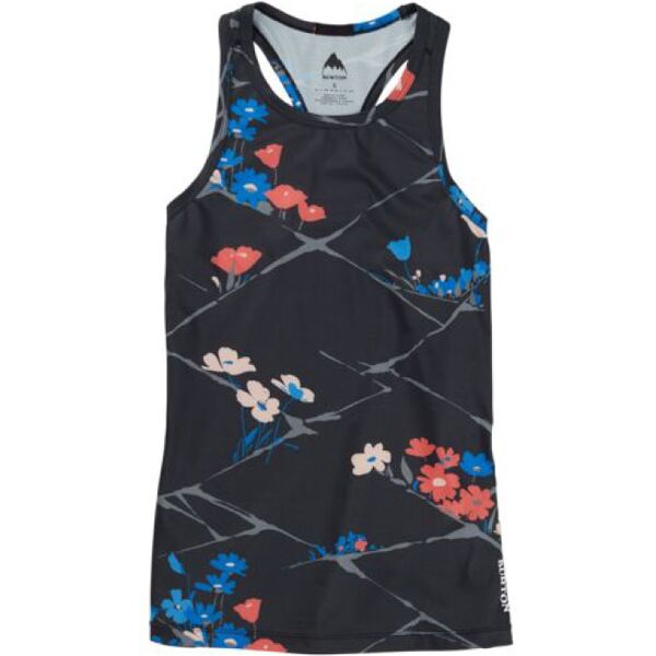 burton lightweight x base layer tank true black landscape floral s