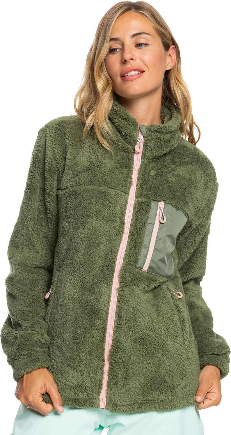 roxy alabama full zip deep lichen green xl