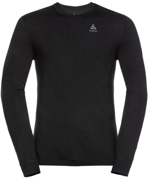 ODLO NATURAL 100 MERINO WARM SUW TOP CREW NECK LS BLACK NOS S