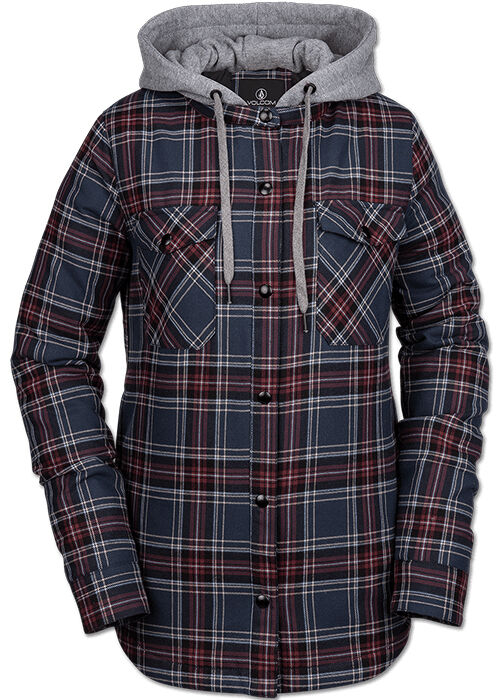 Volcom HOODED FLANNEL NAVY XS