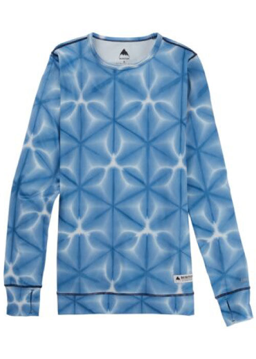 Burton MIDWEIGHT BASE LAYER CREW WMN BLUE DAILOLA SHIBORI S