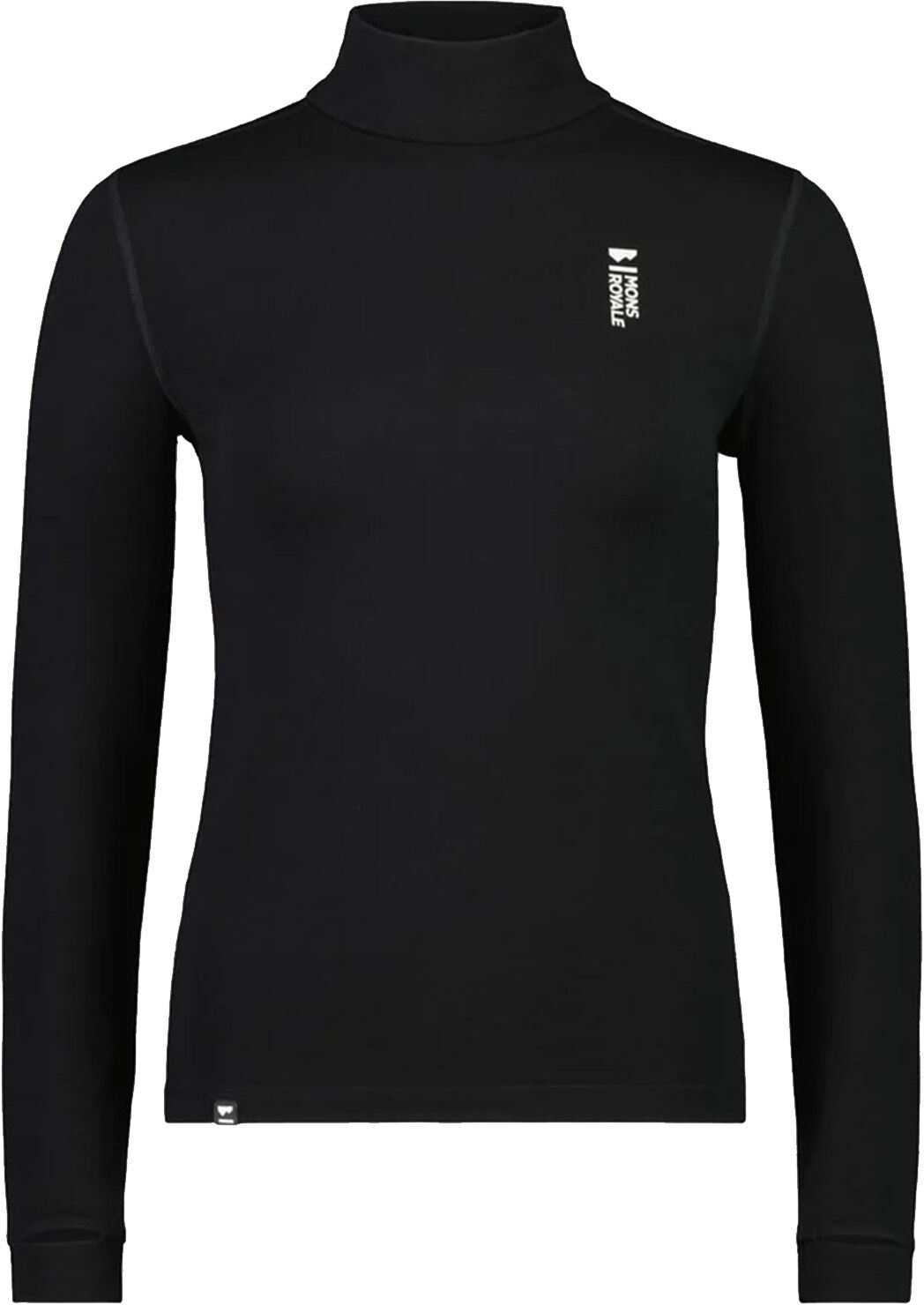 MONS ROYALE WMN CASCADE MERINO MOCK NECK BLACK M