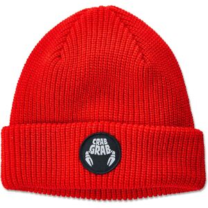 CRAB GRAB CIRCLE PATCH BEANIE RED One Size