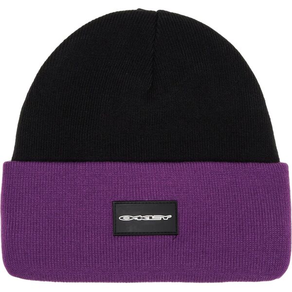 oakley tc stretch logo beanie blackout ultra purple one size