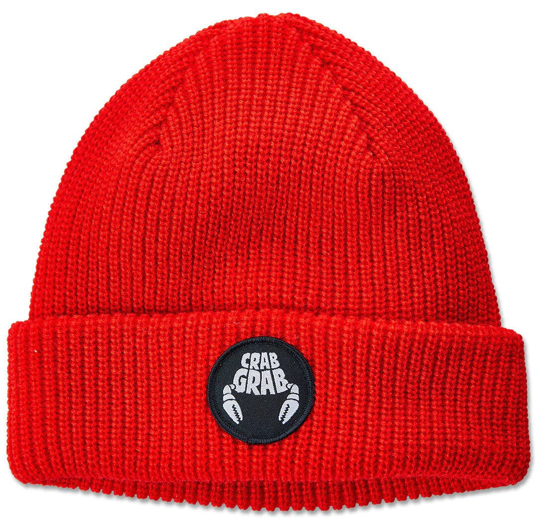 CRAB GRAB CIRCLE PATCH BEANIE RED One Size
