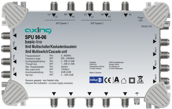 Axing SPU09806 multinterruttore satellitare 9 ingressi