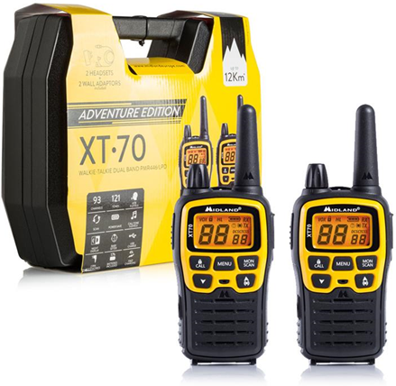 Midland XT70 Adventure ricetrasmittente 93 canali 433.075 - 446.09375 MHz Nero, Giallo Midland XT70 Adventure ricetrasmittente 93 canali 433.075 - 446.09375 MHz Nero, Giallo