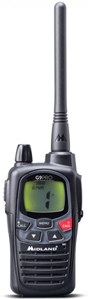 Midland G9 Pro ricetrasmittente 101 canali 446.00625 - 446.19375 MHz Nero