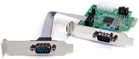 StarTech.com Scheda PCI Express seriale nativa basso profilo a 2 porte RS-232 con 16950 UART StarTech.com Scheda PCI Express seriale nativa basso profilo a 2 porte RS-232 con 16950 UART