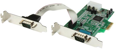 StarTech.com Scheda PCI Express seriale nativa basso profilo a 2 porte RS-232 con 16550 UART