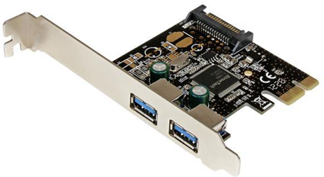 StarTech.com Scheda controller USB SuperSpeed 3.0 PCIe PCI Express a 2 porte con alimentazione SATA StarTech.com Scheda controller USB SuperSpeed 3.0 PCIe PCI Express a 2 porte con alimentazione SATA