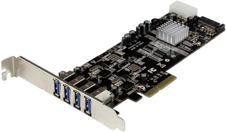 StarTech.com Adattatore scheda SuperSpeed USB 3.0 con 4 porte PCI Express (PCIe) con 2 canali da 5 Gbps dedicati - UASP - Alimentazione SATA/LP4