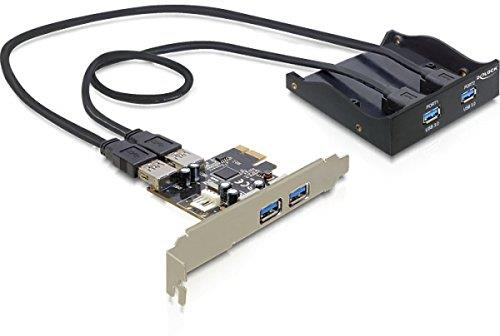 DeLOCK Front Panel + PCI Express Card Internal USB 3.0 interface cards/adapter - interface cards/adapters (PCI, USB 3.0, Black, USB, 5000 Mbit/s, 0.6 m)