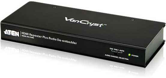 Aten Ripetitore  HDMI Ingresso HDMI - Uscita HDMI + TosLinkmaschio + 3x RCA Femmina Nero Aten Ripetitore  HDMI Ingresso HDMI - Uscita HDMI + TosLinkmaschio + 3x RCA Femmina Nero