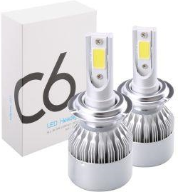 Takestop Coppia Lampade Lampada Per Anabbaglianti E Abbaglianti C6 H8/H9/H11 6000k Led 8v-48v F 36w/3800lm Auto Moto