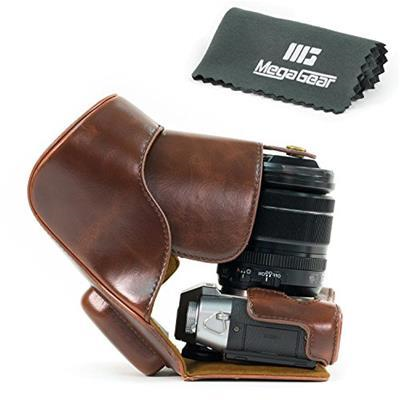 MegaGear Fotocamera Custodia Pelle Borsa Per Fujifilm X-T20, Fujifilm X-T10 con 16-50mm o 18-55mm Fotocamera Digitale Compatte (Scuro Marrone)
