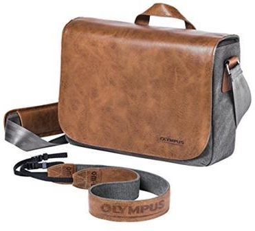 Olympus - Borsa in pelle OMD Messenger, colore: Marrone Olympus - Borsa in pelle OMD Messenger, colore: Marrone