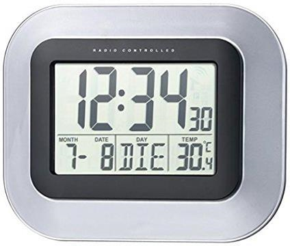 TechnoLine WS 8005 Orologio Radio, Plastica, Nero/Argento, 22.6 x 3 x 18 cm TechnoLine WS 8005 Orologio Radio, Plastica, Nero/Argento, 22.6 x 3 x 18 cm