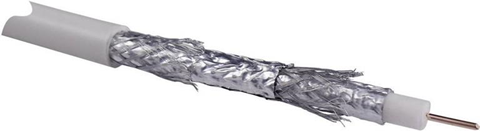 Schwaiger , kit 100 m di cavo coassiale su bobina in plastica, connettori a F Schwaiger , kit 100 m di cavo coassiale su bobina in plastica, connettori a F