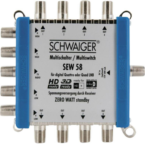 Schwaiger SEW58 531 multinterruttore satellitare 5 ingressi 8 uscite Schwaiger SEW58 531 multinterruttore satellitare 5 ingressi 8 uscite