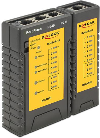 DeLOCK 86407 tester per cavo di rete Tester per cavi a doppino intrecciato Nero DeLOCK 86407 tester per cavo di rete Tester per cavi a doppino intrecciato Nero