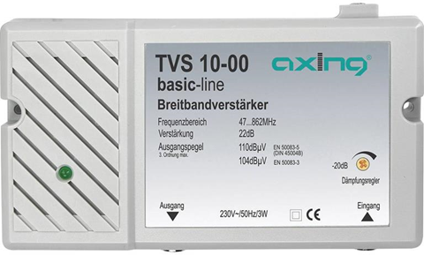 Axing Amplificatore multibanda BK, DVB-T  TVS 10 22 dB Axing Amplificatore multibanda BK, DVB-T  TVS 10 22 dB