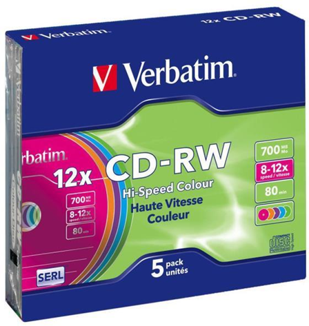 Verbatim CD-RW  CD 700MB (5 Pezzi) Verbatim CD-RW  CD 700MB (5 Pezzi)