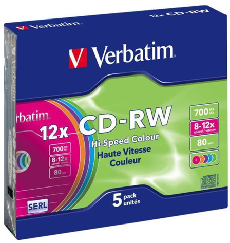 Verbatim CD-RW  CD 700MB (5 Pezzi)