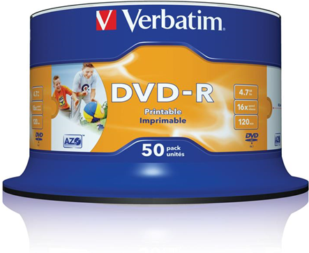 Verbatim DVD-R  4,7Gb 50pcs spin.wideps 16x non-id