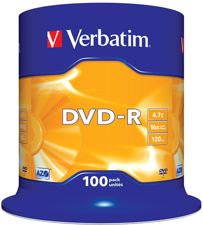 Verbatim DVD-R 4.7Gb 16X Spindle 100 Pz Verbatim DVD-R 4.7Gb 16X Spindle 100 Pz