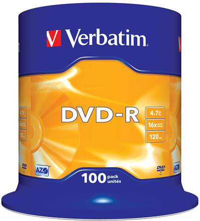 Verbatim DVD-R 4.7Gb 16X Spindle 100 Pz