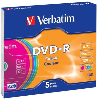 Verbatim DVD-R Colour 4.7Gb DVD-R 5pezzo(i)