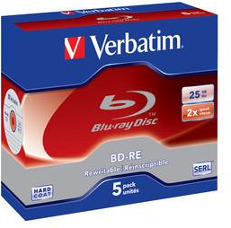 Verbatim Blu-ray-RW  Blu-ray 25Gb (5 Pezzi) Verbatim Blu-ray-RW  Blu-ray 25Gb (5 Pezzi)